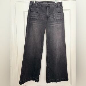 Kut from the Kloth black Meg wide leg jean women’s 8
